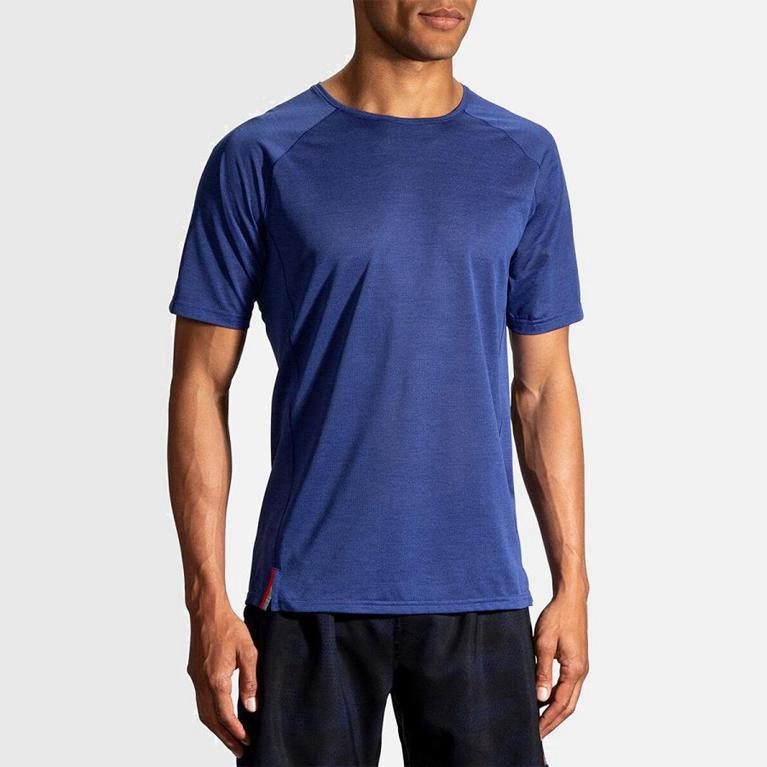 Brooks Ghost Mens Short Sleeve Running Shirt - Blue - Philippines (706431XTB)